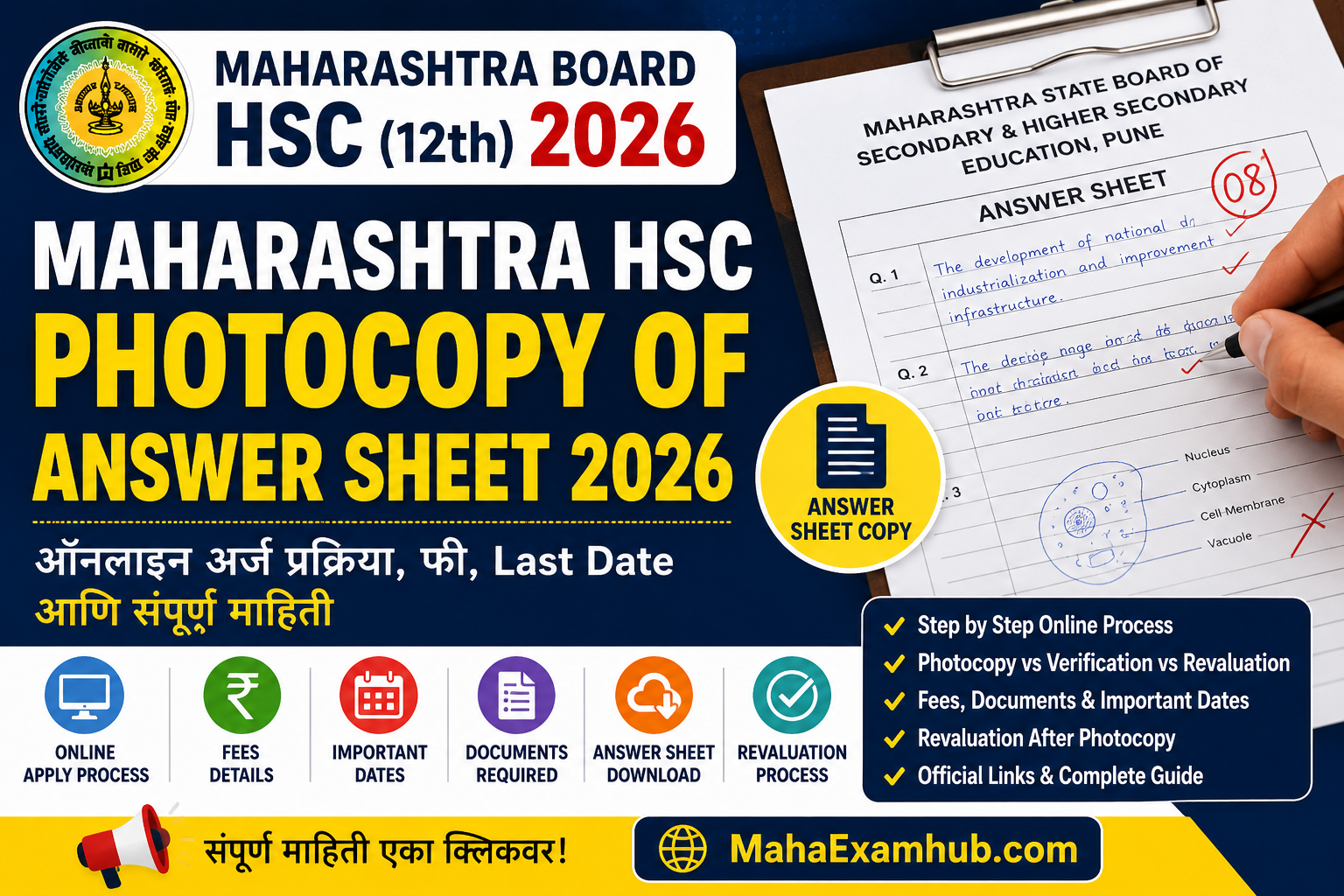 Maharashtra HSC Photocopy of Answer Sheet 2026