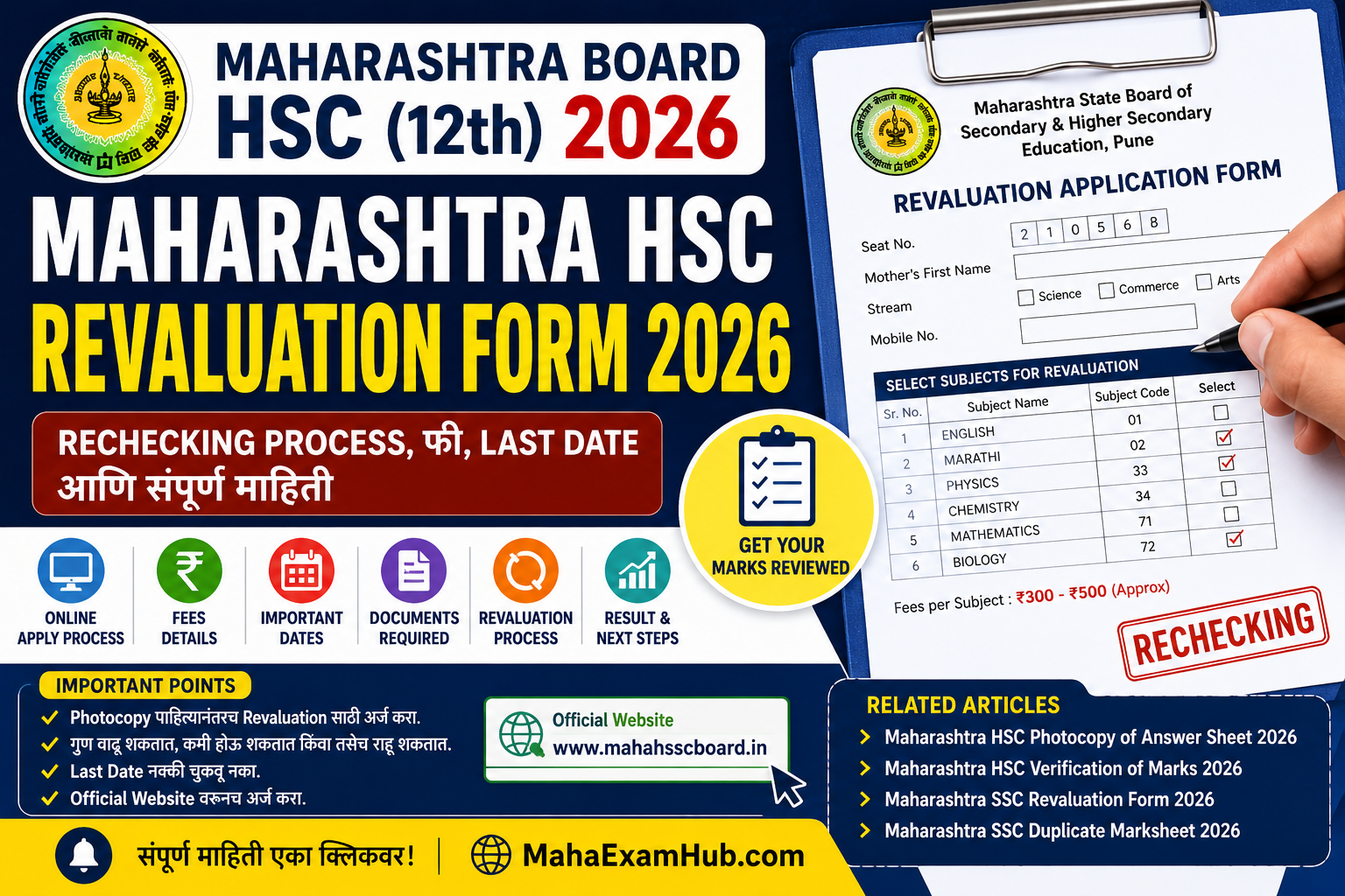 Maharashtra HSC Revaluation Form 2026