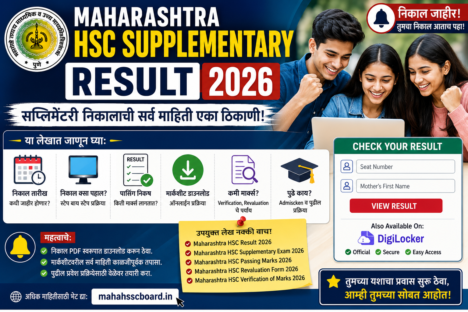 Maharashtra HSC Supplementary Result 2026